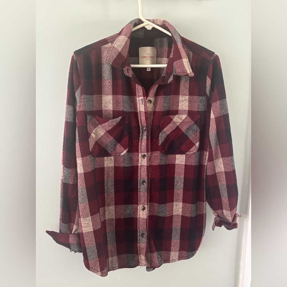 Plaid Flannel Shirt - Red and Black